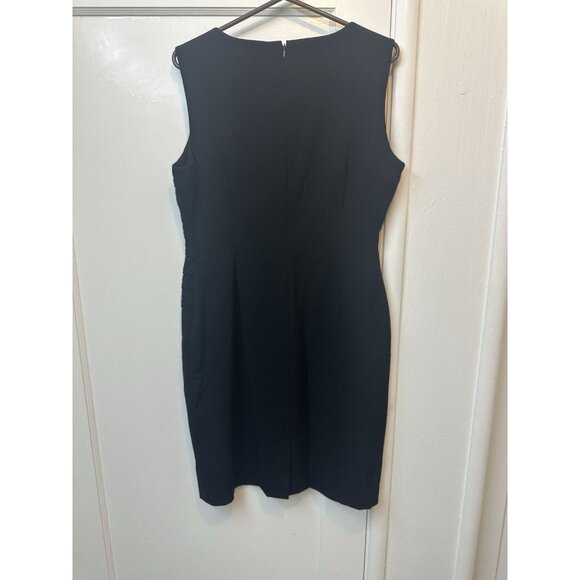 Calvin Klein Black Sheath Dress Womens Sleeveless Ruched Bodycon Career Formal S - Picture 5 of 5